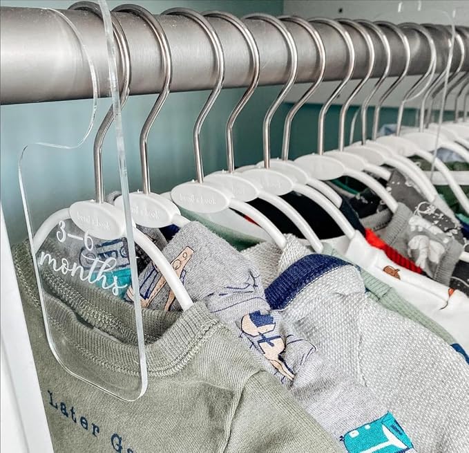 5pcs of Blank Acrylic Hangers,Custom Children Hanger Blank,DIY Plain Acrylic Clothes Divider,Dry Erase Kid Closet Organizers (Clear)