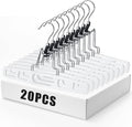 20 Pack Premium Skirt Hangers Thin Space Saving Pants Skirts Hangers Set with Clamp, Heavy Duty Locking Clasp, Multipurpose Non-Slip for Shorts, Slacks, Jeans