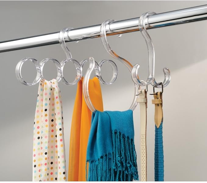 InterDesign Clarity Over the Rod Closet Accessory Loop Hanger, Clear