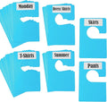 20 Pack White Clothing Rack Size Dividers Plus 45 Labels (1 Inch) and 18 Large Blank Labels, Large Rectangular Clothing Closet Dividers (Blue)