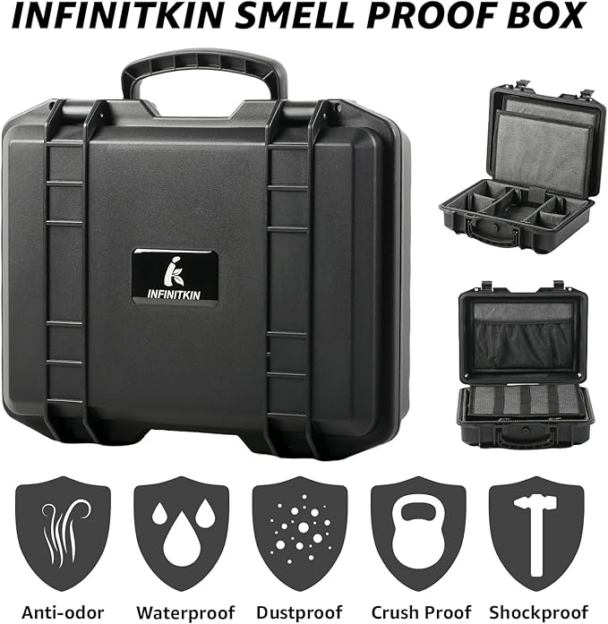 Smell Proof Box, Large Airtight Storage Box with Combination Lock – Waterproof & Durable Smell Proof Container for Travel & Home, Great Gift Choice