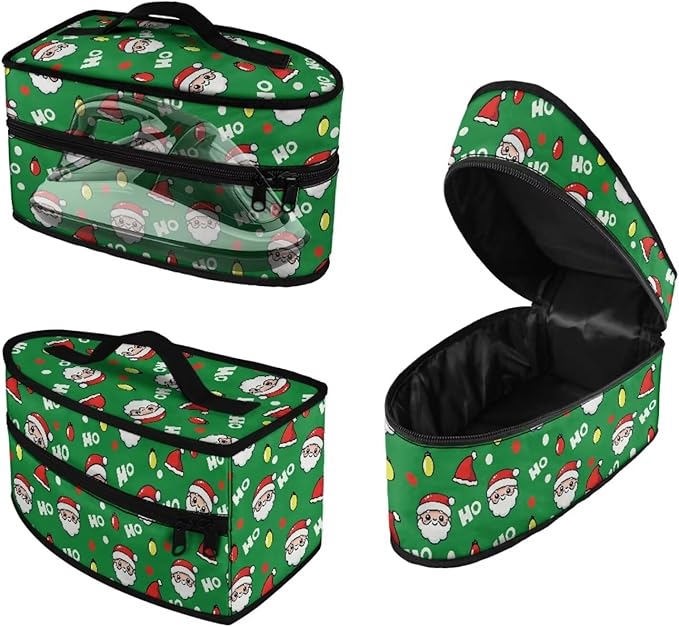 Christmas Steam Iron Storage Case Compatible with Most Iron Lightweight Easy to Clean Iron Portable Storage Bag for Travel or Storage, Santa Claus Hat HOHOHO