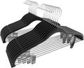 VECELO Premium Velvet Clothes Hangers Suit with Metal Clips (20 Pack)-Non Slip & Space-Saving with 1 Magic Hangers & 2 Tie Rack Excellent for Men and Women