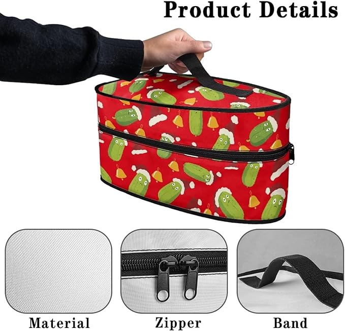 Christmas Steam Iron Storage Case Fits for Home Colorful Wear-resistant Steam Iron Storage Bag Easy to Store and Carry Iron and Other Small Items, Hat Bell Cucumber