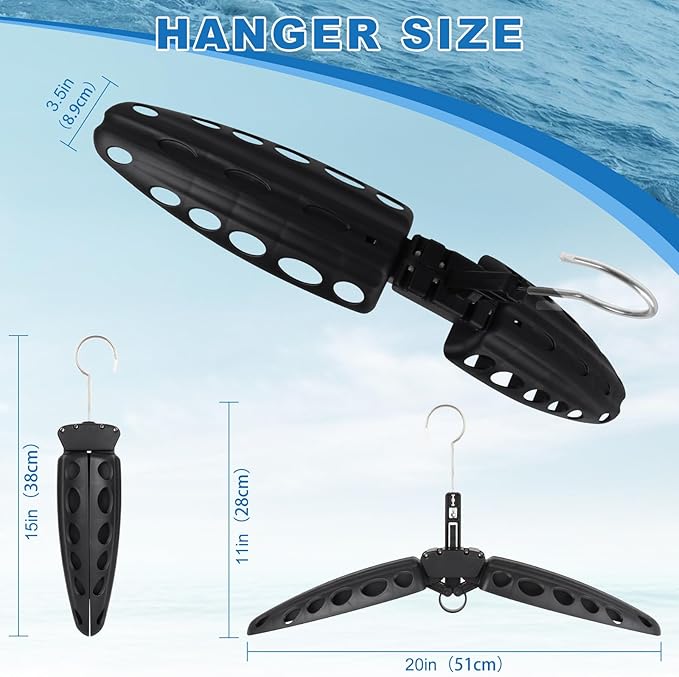 Wetsuit Hanger, Gimilife Surfing & Scuba Diving Accessory, Perfect to Dry Wetsuit Drysuit Life Jacket or BCD, Quick Dry Foldable & Vented Dryer for Wetsuite Dry Suit（1 PCS ）