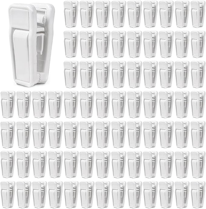 80 Pcs Plastic Baby Hanger Clips Slim-line Finger Clips Set for Clothes Hanger Velvet Hanger (White)