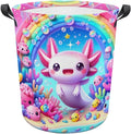 Cute Axolotl Rainbow Laundry Hamper Underwater Coral Hampers for Laundry Dirty Clothes Basket Organizer Room Decor