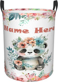 Personalized Panda Laundry Basket For Baby Kids Boys Girls Adult Custom Hamper Basket With Name For Bathroom Bedrooms Collapsible Baby Laundry Basket, Dirty Clothes Hamper With Handles