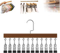 Closet Organizer with 10 Clips, Space Saving Hanging Closet Organizer, Space-Saving Hat Scarf Clothespins for Jeans Skirts Socks Pant Hangers with Clips (Vintage-12 Clips, 1PC)