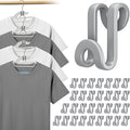 Tinfol 100pc Gray Hanger Connector Hooks,Space Saving Hooks for Closet Organizers,Heavy Duty Clothes Hanger Extender Clips for Hangers