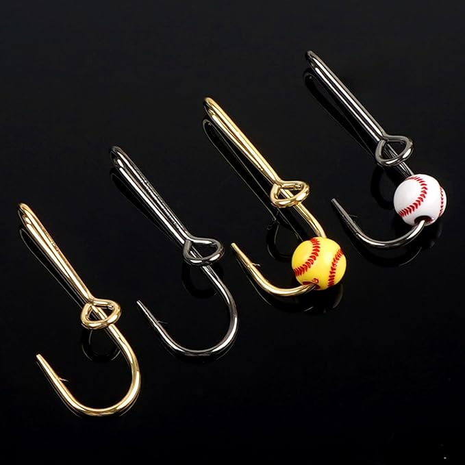 10PCS/20PCS Fishing Hook Hat Pins for Hat,Fish Hook Hat Clip for Hat Tie Clasp Fashion Trend Hat Decoration Gold Balck