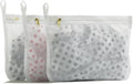 TENRAI Delicates Laundry Bags, Bra Fine Mesh Wash Bag for Underwear, Lingerie, Bra, Pantyhose, Socks, Use YKK Zipper, Have Hanger Loops, Small Openings (White, 3 Small)