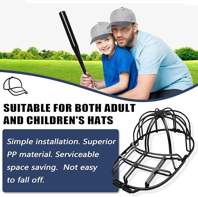 INVODA Hat Washer Cage Hat Washer for Washing Machine Hat Cleaner for Baseball Cap Dishwasher Hat Rack Protector Organizer for Flat & Curved(Black)
