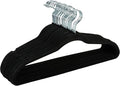 Simplify Slim Velvet Clothes Hangers | 100 Pack | Non-Slip | Shirts | Suit | Pants | Dresses | Garments | Closet Storage & Organization | Durable | Black