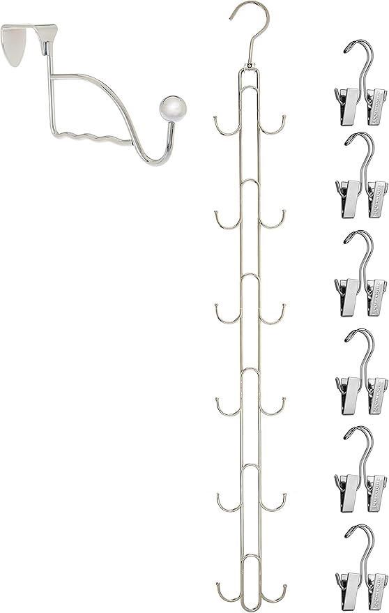 Boottique Boot Organizer: The Rack That Hangs, Holds, Shapes, & Protects Every Size and Style (Boot Stax Vertical Storage System With 6 Silver Hangers)