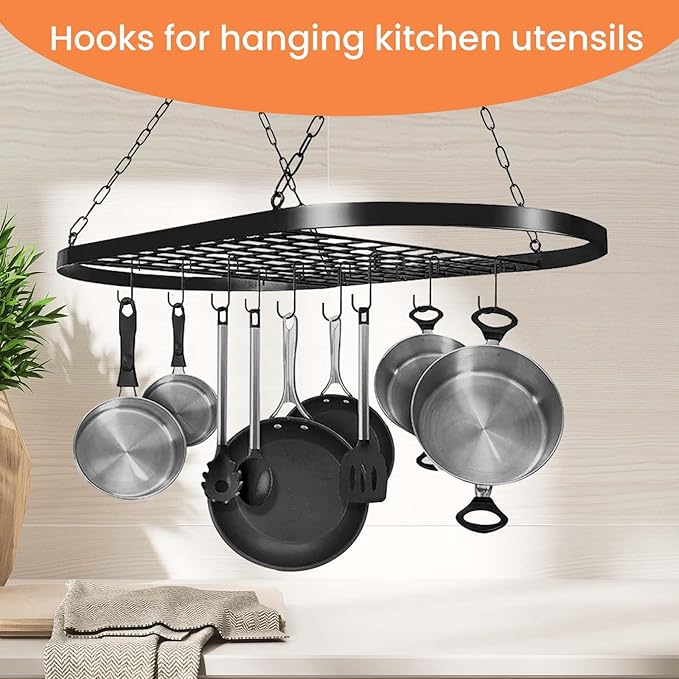 18 Pack 4 inch Heavy Duty S Hooks Pan Pot Holder Rack Hooks S Shaped Hooks Hangers for Oval Ceiling Pot Rack Hanging Kitchenware Spoons Pans Pots Utensils Clothes Bags Towels Plants (Black)