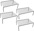 Large (16.1 x 10.2 Inch) Cabinet Storage Shelf Rack, Shelves，Kitchen Counter and Cabinet Shelf, Storage Rack Organizer for Kitchen, Fridge, Cabinet, Bathroom Cupboard (Black, 4)