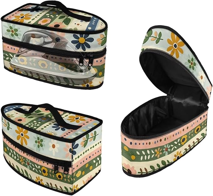 Daisy Flower Print Steam Iron Case Travel Iron Organizer Handheld Steamer Holder with Handle Waterproof Travel Accessories, Case Only