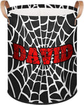 Spider Wed Personalized-Laundry-Hamper-Basket for Kids Custom Name Collapsible Storage Organizer Bin Dirty Clothes Toys Hamper for Boys Nursery in Laundry, Bedroom, Bathroom Hot Red