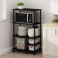 Furinno Turn-N-Tube Bakers Rack with Wheels, 4-Tier Kitchen Storage Cart, Kitchen Cart, Coffee Bar, Pantry Organizers and Storage, Dark Americano