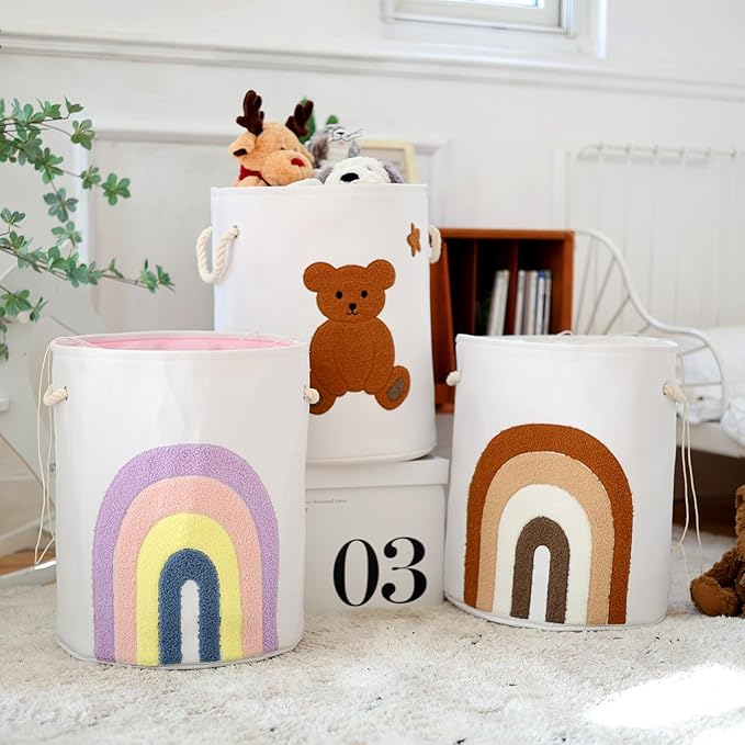 INough Large Laundry Basket Tall Baskets Storage for Dirty Clothes, Toys Storage Bin Baby Hamper 58L Clothes Hampers Blanket Basket Laundry Hamper for Nursery Bedroom Living Room Decor, Coffee Color