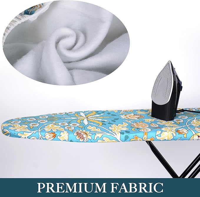 Ironing Board Cover and Pad, (15″X54″) Standard Size, Stain-Resistant & Wrinkle-Free Surface，Thick Padding, Elastic Edge