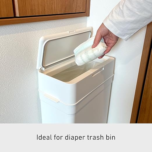 Like-It | LBD-02 | Odor-Free Trash Bin, Slim and Stylish | Odor Leakage Prevention, Kitchen, Living, Diaper and Pets | 13.2" × 6.7" × 24.6" | White | 6.6 gal