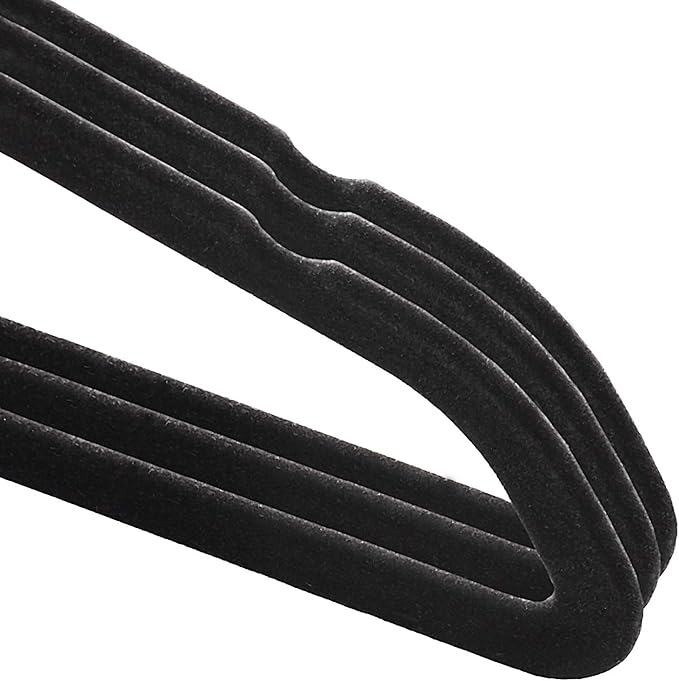 Casafield 50 Black Velvet Suit Hangers - Space-Saving Non-Slip Clothes Hanger
