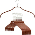 MAWA by Reston Lloyd Silhouette Series Non-Slip Coated Steel Clothes Hanger for Shirts and Dresses, Style 41/F, Set of 10, Copper