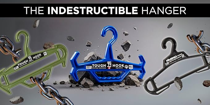 Tough Hanger XL - A Beast of a Hook – American Made ABS Resin, X-Large | Police Gear, Scuba Gear & Dive BCD – 180-lb Cap Wetsuit DuraResin with Built in Carry Handle,The Indestructible Hanger,1 Gray