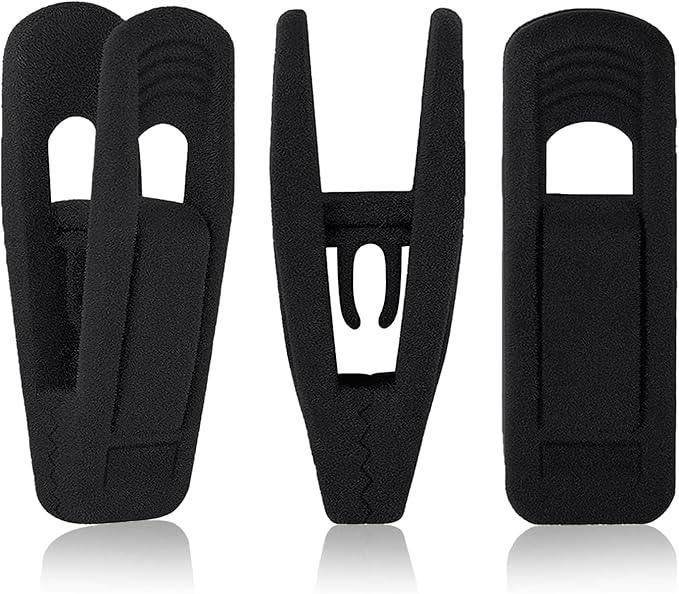 Andiker 20PCS Black Velvet Hanger Clips, Non-Slip Strong Finger Flocked Clips for Thin Velvet Hangers Suit Pants Trousers Skirt (Black)