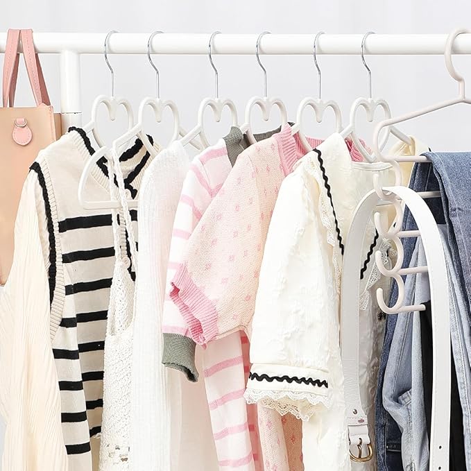 Plastic Hangers 20 Pack, Cute Clothes Hangers Ultra Thin Space Saving with 360 Degree Swivel Hook-Strong and Durable Adult for Dress, Shirts,Coats