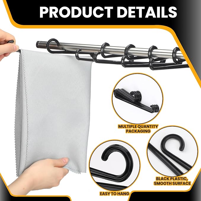 100 Pcs Plastic Scarf Hanger with Curved Bar 7.9" Scarf Display Hooks Hangers Retail Scarf Hanger Black Short Neck Hangers for Boutiques Shops and Vendor Shows Scarf Tights Leggings