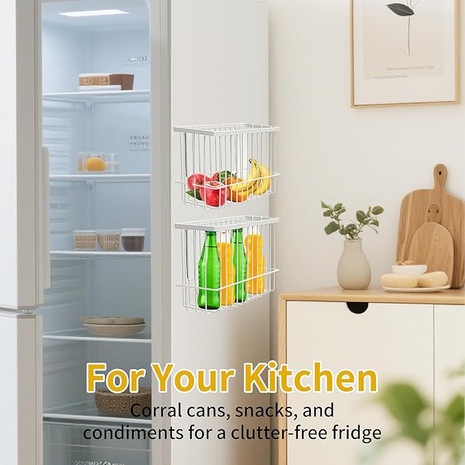 Magnetic Dryer Ball Holder Basket for Laundry Room,Magnet Lint Bin Dryer Ball Laundry Organizer, Iron Wool Dryer Ball Fridge Container Basket for Laundry Room Organization Home Storage