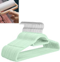 Velvet Hangers,Felt Hangers,Non-Slip Clothes Hanger, Multifunctional Space Saving Clothes Hangers for Wedding Dress & Dress Clothes(Light Green 3,10pcs)