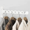 Wall Mounted Clothes Hanger Rack Foldable Drying Rack Hook Folding Indoor for Laundry Room Organization Bedroom Collapsible Racks Perfect for Small Spaces, 6 Hole White 1 Packs