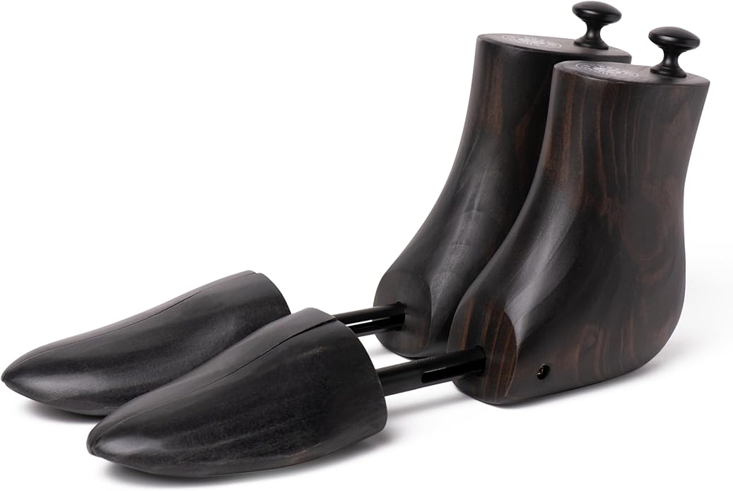 Cobbler's Choice Co. Finest Quality Men’s Boot Tree – Varnished Natural Wood, Timeless Design, Signature Finish, Black