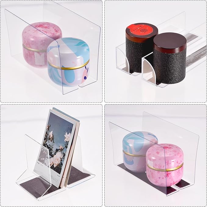 MECCANIXITY L Type Shelf Dividers, PVC Clear Closet Shelf Separator Organizer Clapboard for Cabinet Supermarket with Magnetic Strip 28 x 4 x 12cm Pack of 4