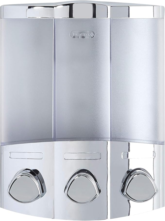 Better Living Products 76344-1 Euro Series Trio 3-Chamber Soap and Shower Dispenser, Chrome (Pack of 6)