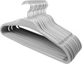 Plastic Hangers,20 Pack Rubber Coated Hanger, Clothes Hanger with Non-Slip Grip,17'' Length Standard Coat Hangers, Coat, Pants,Wide Shoulder Pants Hanger,Grey