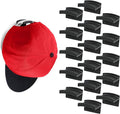 Modern JP Adhesive Hat Hooks for Wall (16-Pack) - Minimalist Hat Rack Design, No Drilling, Strong Hold Hat Hangers - USA Patented, Black