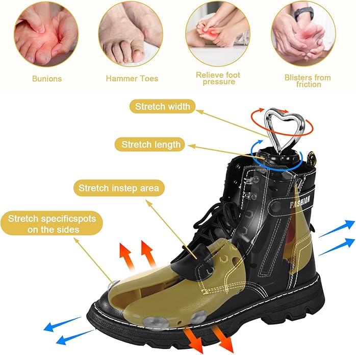 Shoe Stretcher Women Men, Boot Stretcher Wide Feet, 4-Way Shoe Widener & Expander for Stretch Length & Width