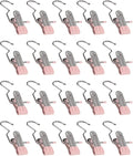 Boot Hangers for Closet, Laundry Hooks with Clips, Boot Hanging Hold Clip, Space Saving Portable Travel Clip, Clip Hangers for Pants Hats Socks Gloves (20, Pink)