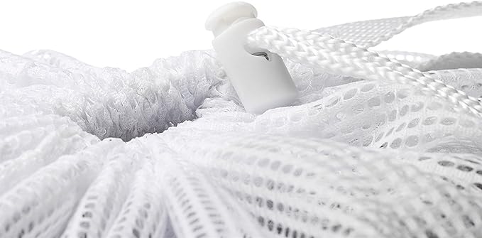 Mesh Laundry Bag With Drawstring For Delicates, Washing Machine,Traveling,College,Dirty Clothes/Net Big Size Heavy Duty Reusable Door Foldable/Garment White 2 Pack