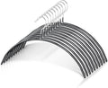 Clothes Hangers - 10 Pack, Black - Solid Premium Steel Iron Clothing & Sweater Hangers - Non-Slip No Shoulder Bumps with Grippy Coating - Sleek, Slim & Rounded - Space Saving Solution - by Zoe Deco