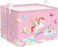 Unicorn Laundry Hamper Large Storage Basket Rainbow Clouds Collapsible Parents Organizer Kids Toy Clothes Bins for Bedroom, Bathroom, Rainbow, 36L
