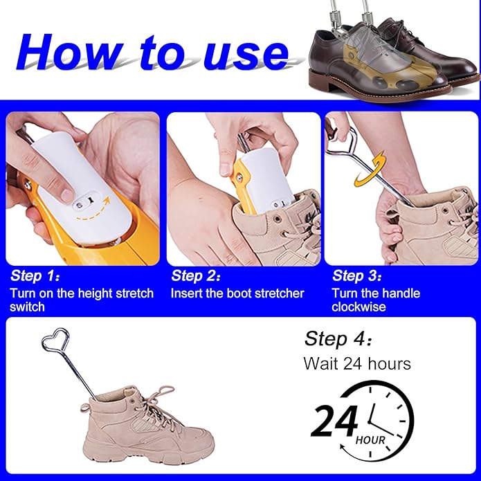 Boot Stretchers for Cowboy Boots Shoe Stretcher for Wide Feet Men Shoe Trees Adjustable Length & Width for Men Women