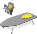 Chunful Portable Tabletop Ironing Board, Foldable Small Compact Ironing Board with Mat & Hook for Hanging Travel Mini Iron Non Slip Feet Table Storage for Dorm Space, 32 x 12 in(Elegant,Dark Gray)