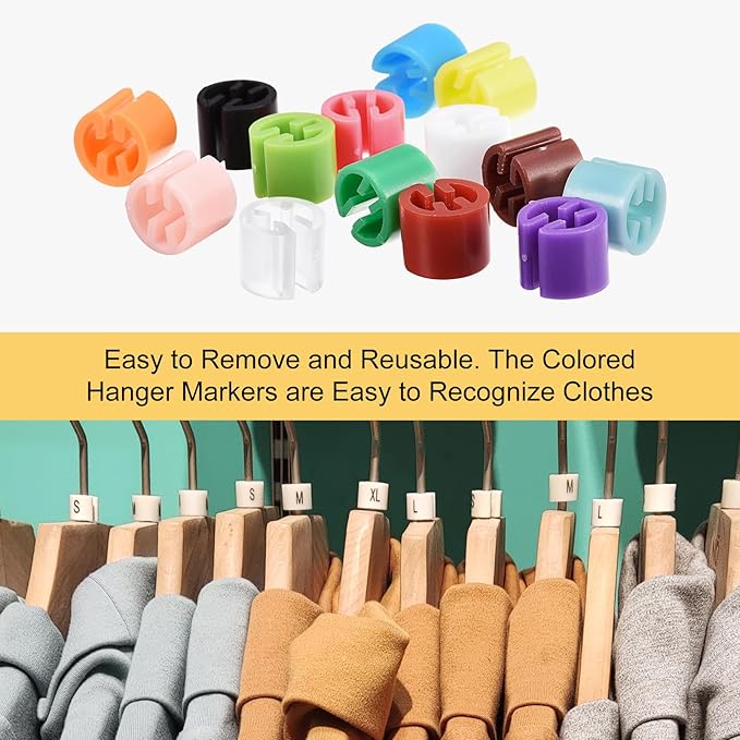 MECCANIXITY Clothes Hanger Marker Blank Fit 3.5mm Rod for Garment Color Coding Deep Green Count 300