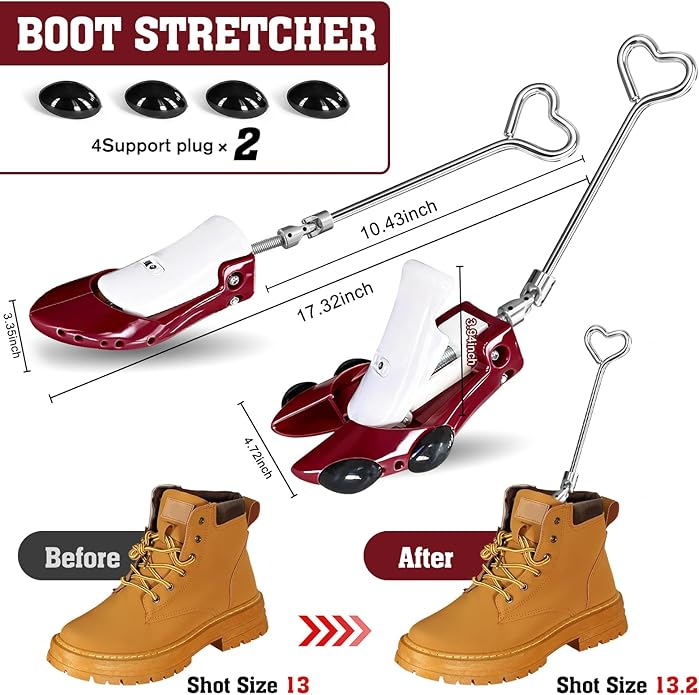 Boot Stretchers for Cowboy Boots 2 PCS Shoe Stretcher for Wide Feet Men Shoe Trees Adjustable Length & Width for Men Women